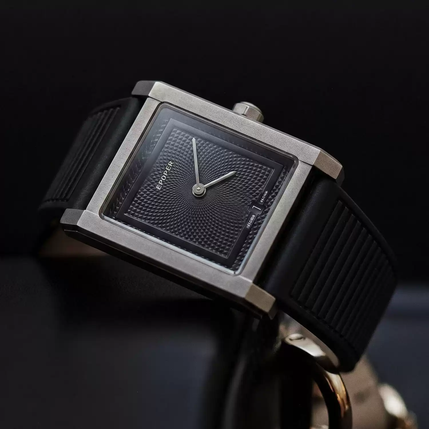 Smartwatch Square Watches For Men - Quadratisches Zifferblatt Herren Quarzuhr Minimalistisches Silikon-Gummiarmband