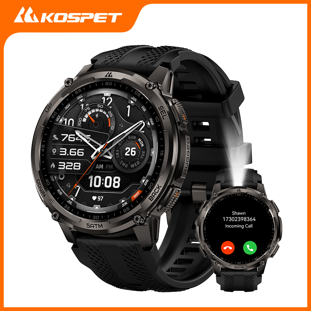 Smartwatch Watches For Mens - KOSPET TANK T4C Smartwatch Robuste Outdoor-Herrenuhr
