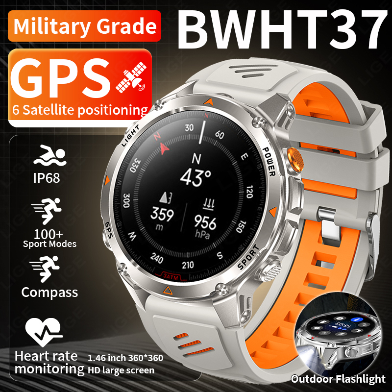 Smartwatch Watches For Mens - LIGE Robuste GPS Track Smart Uhr