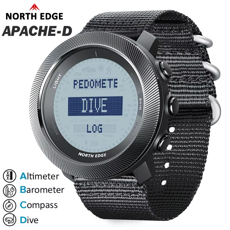 Altimeter Compass Watch - NORTH EDG NEUE APACHE-D Digitale Freitauchuhr