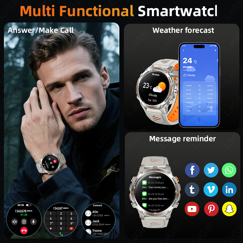 LIGE Robuste GPS Track Smart U – Smartwatch Watches For Mens Bewertung und Preis