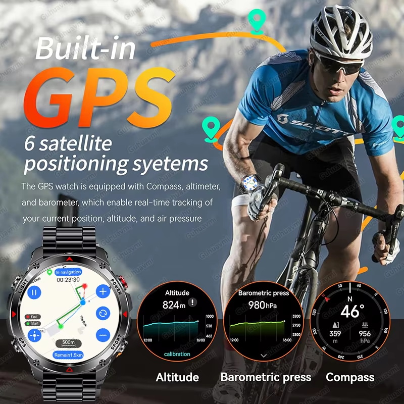 Militärische 540mAh GPS Smartw – Altimeter Compass Watch Bewertung und Preis