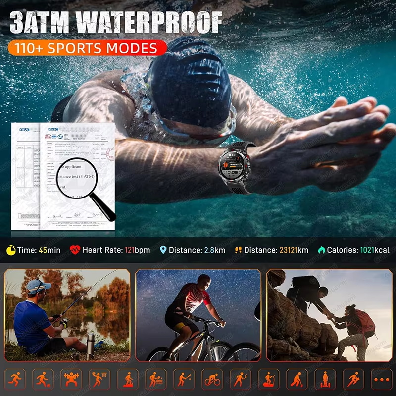 Militärische 540mAh GPS Smartw – Altimeter Compass Watch Bewertung und Preis