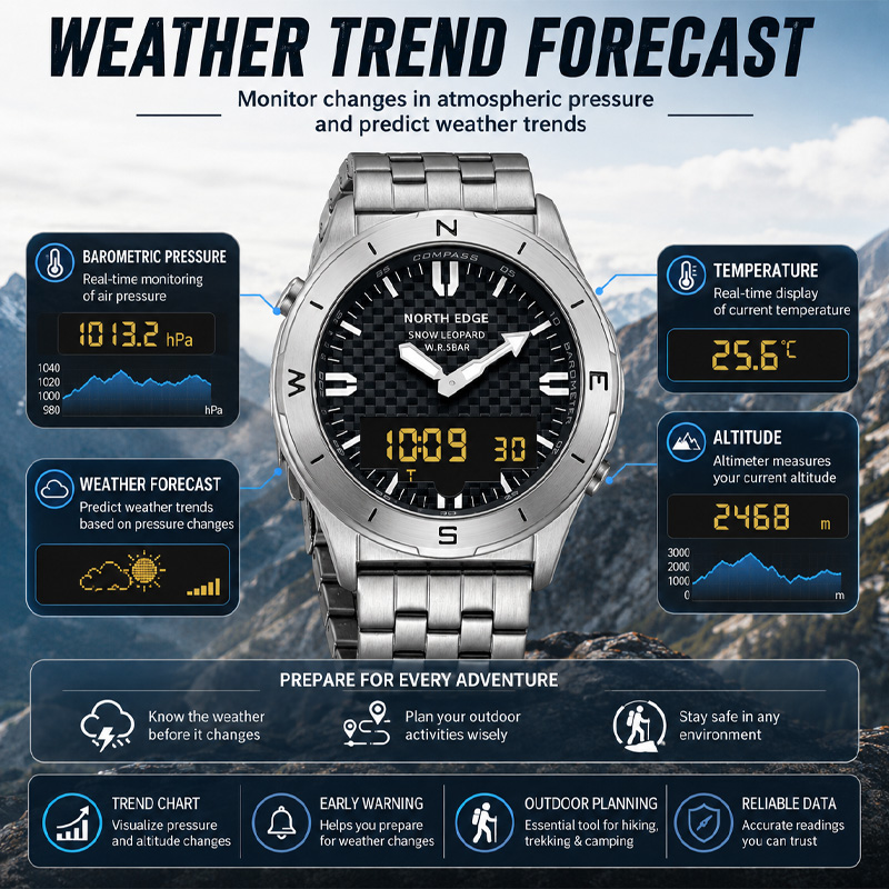 NORTH EDGE Herren Sportliche D – Altimeter Compass Watch Bewertung und Preis