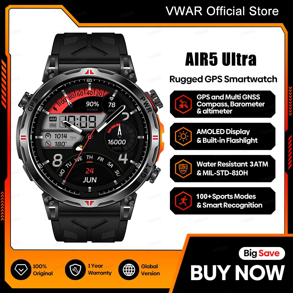VWAR Air5 Ultra GPS-Smartwatch – Watch Vs Smartwatch Bewertung und Preis